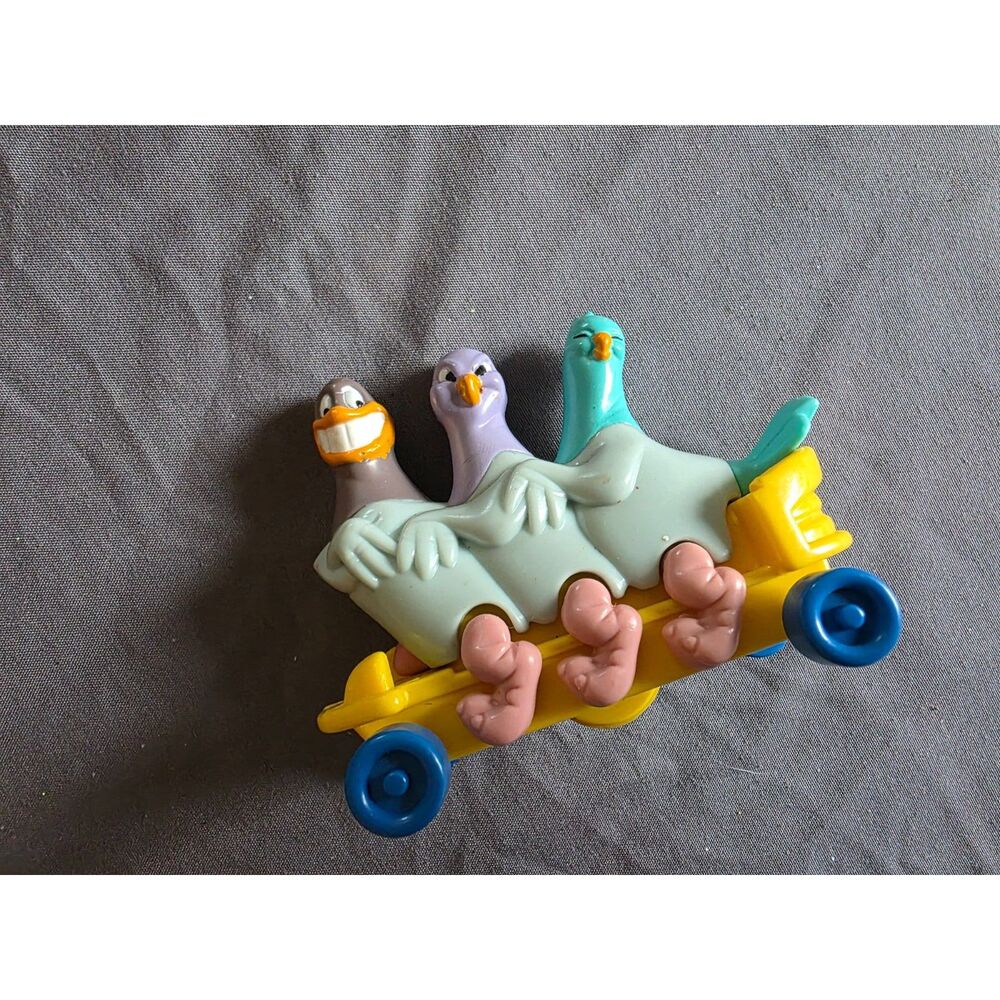 1993 McDonald's Animaniacs Goodfeathers Pigeons Rolling Toy Vintage Happy Meal